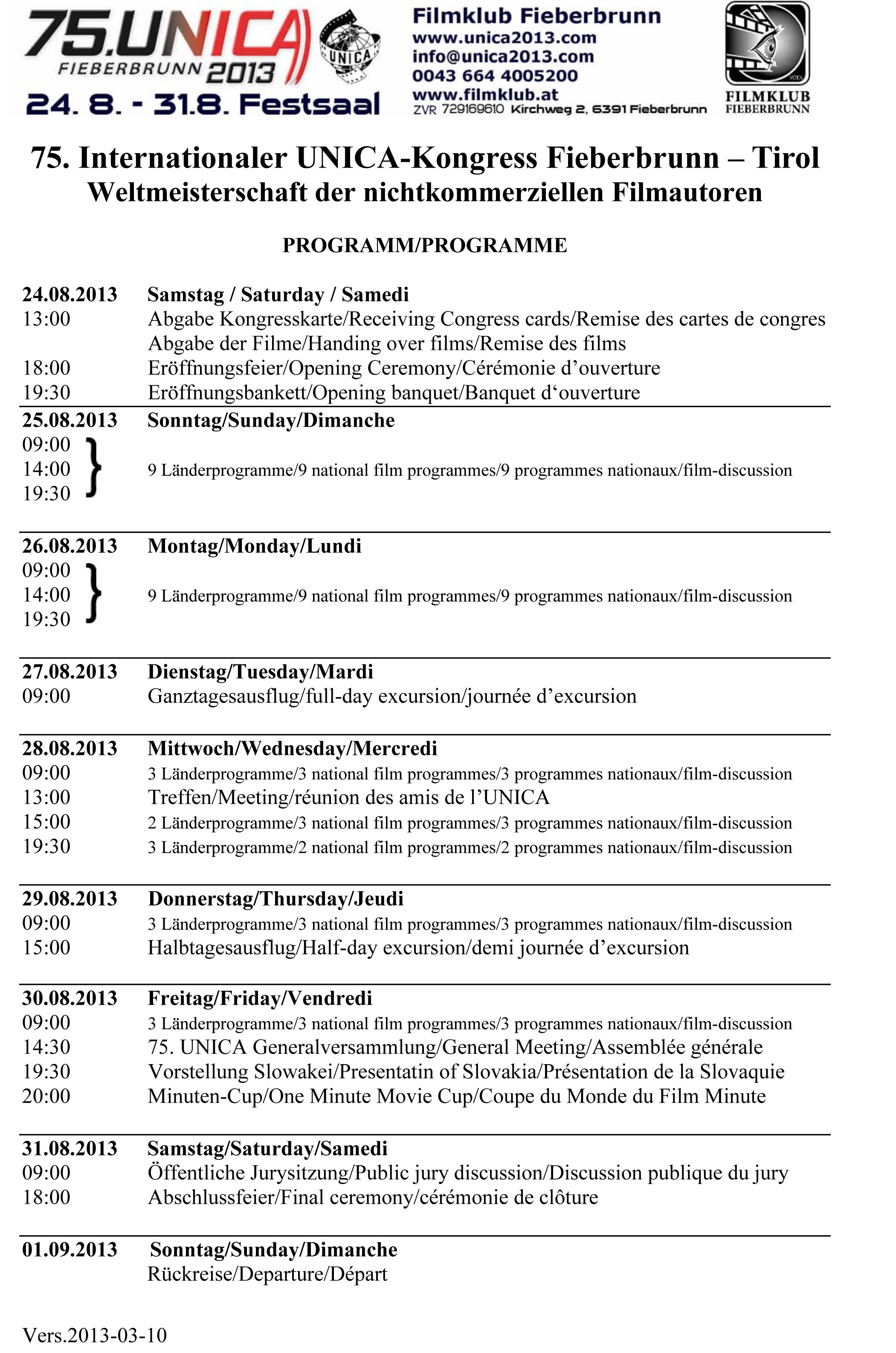 UNICA 2013